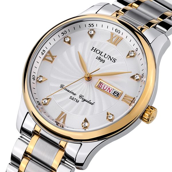 

men's luxury watch stainless steel strap fashion business quartz watch men's sports all steel waterproof watch men 2020 new popula, Slivery;brown