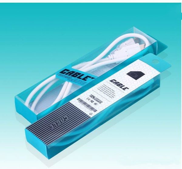 Toptan Paketleri Kutusu 4 Renk Blister Temizle PVC Perakende Ambalaj Çantası 1 Metre Şarj Kablosu için USB Kabloları 100 adet / grup