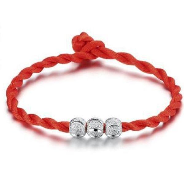 

10pcs fashion red string thread bracelet cuff bangle hand chain / one lucky ball style men women bracelets, Golden;silver