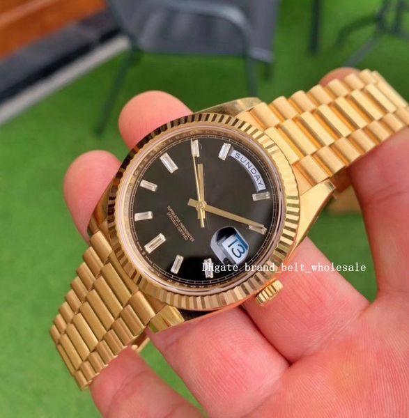 

shopkeeper recommend asia 2813 movement day-date 40mm 228238 men's pure gold automatic black 126334 men's watch, Slivery;brown