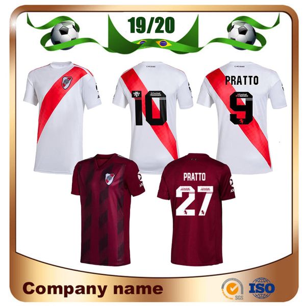 

2020 river plate home white soccer jersey river plate away red g.martinez quintero prattosoccer shirt 19/20 riverbed football uniform sale, Black;yellow