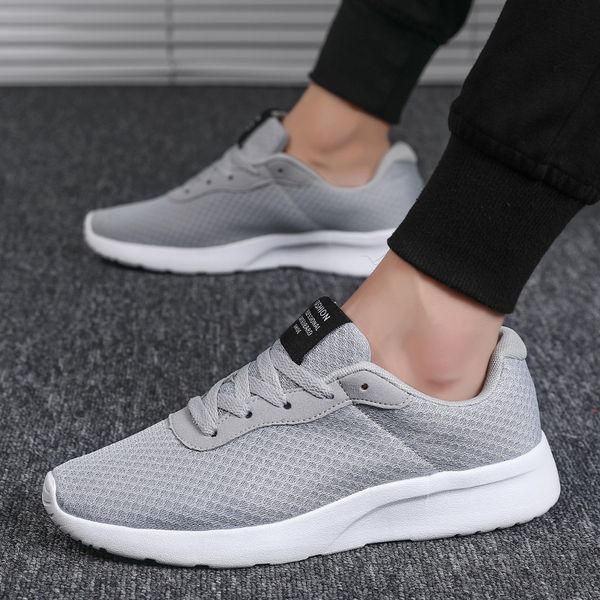 

new brand fashion men casual shoes lace up men shoes lightweight comfortable breathable walking sneakers tenis feminino zapatos, Black