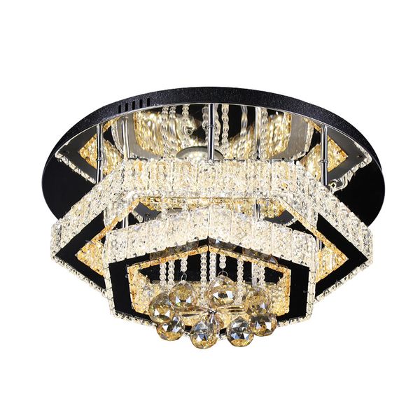 

crystal led ceiling light flush mounted dimmable 3 color crystal lamps for living room study room