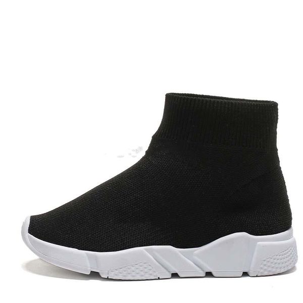 

2018 new casual running trainning sneakers cotton boy girl baleciag shoes breathable socks sports trainer size eur 25-35, Black