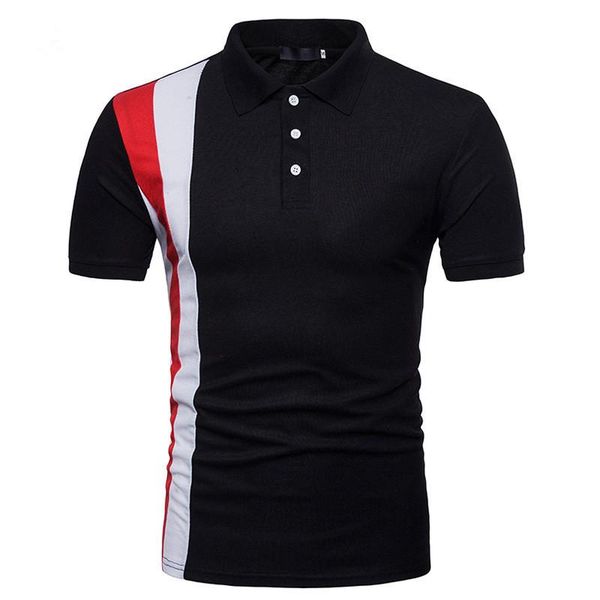 

mens summer designer printed polo cotton short sleeve sports tees fashion high street quickly dry clothing, White;black