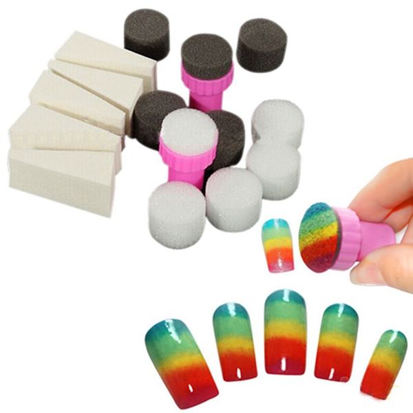 

1 set 15pcs nail art sponge stamp stamper shade transfer template polish manicure tool