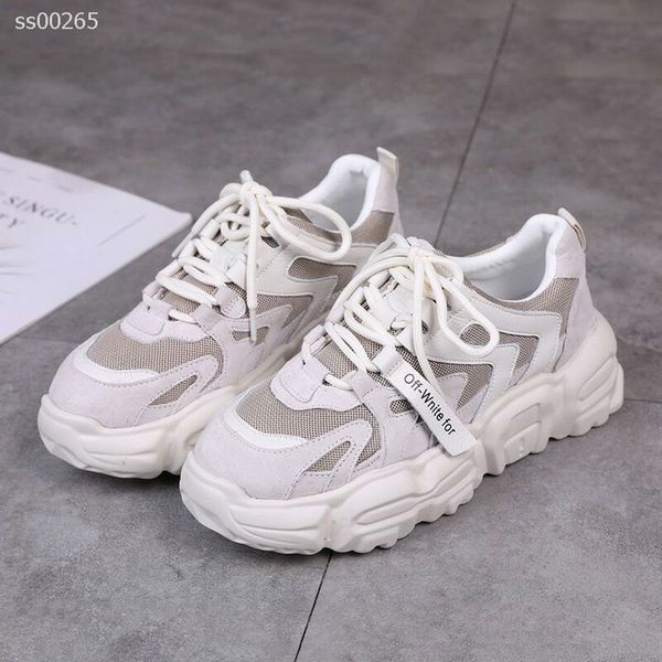 

женские кроссовки 2020 весна новый шить мода зашнуровать роскошные платформы спортивная обувь женщины удобные толстые подошвы спортивная кож