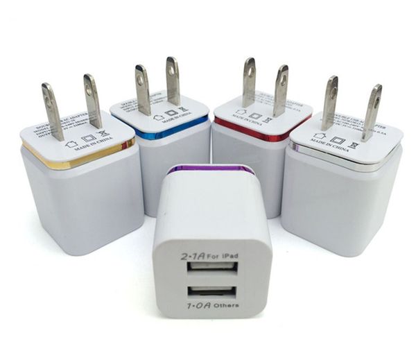 

metal dual usb wall charging charger us eu plug 2.1a ac power adapter wall charger plug 2 port for iphone samsung galaxy note lg tablet ipad