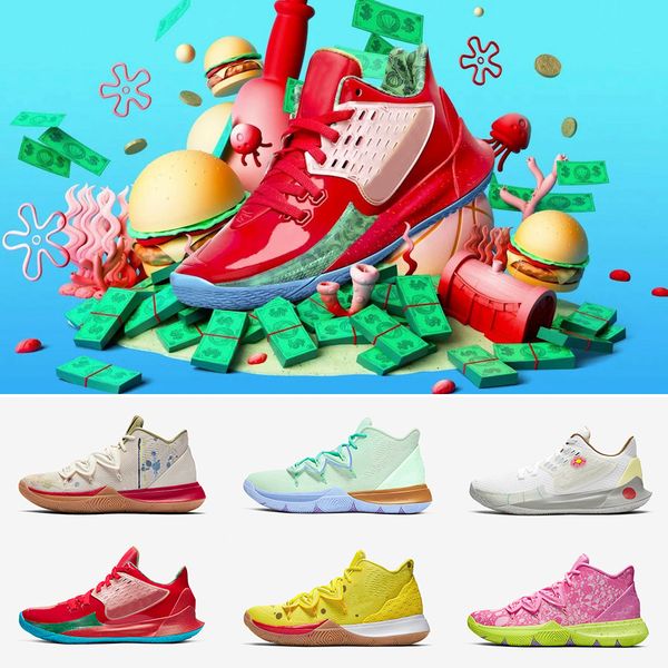 

US5.5-12 Sponge Bob X Irving 5 Mens Basketball Shoes 5s Trainers Mr. Krabs Patrick Squidward Sandy Cheeks Star men Sports Sneakers