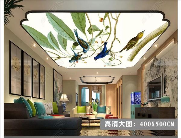 

3d p custom ceiling mural wallpaper interior decoration hd big picture green small fresh leaves small zenith ceiling background mural