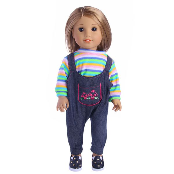 

doll clothing outfit overalls, for american dolls romper for 18 inch baby dolls
