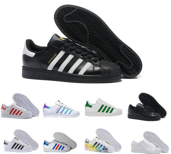 

2020 originals superstar white hologram iridescent gray gold superstars 80s pride sneakers super star women men sport casual shoes 36-45, Black