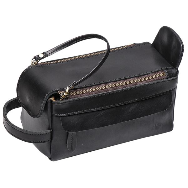 

vintage leather women men cosmetic bag travel toiletry wash bag make up bags