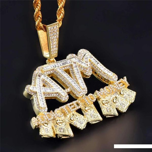 

iced out addicted to money pendant gold silver plated micro paved cubic zircon mens hip hop jewelry gift