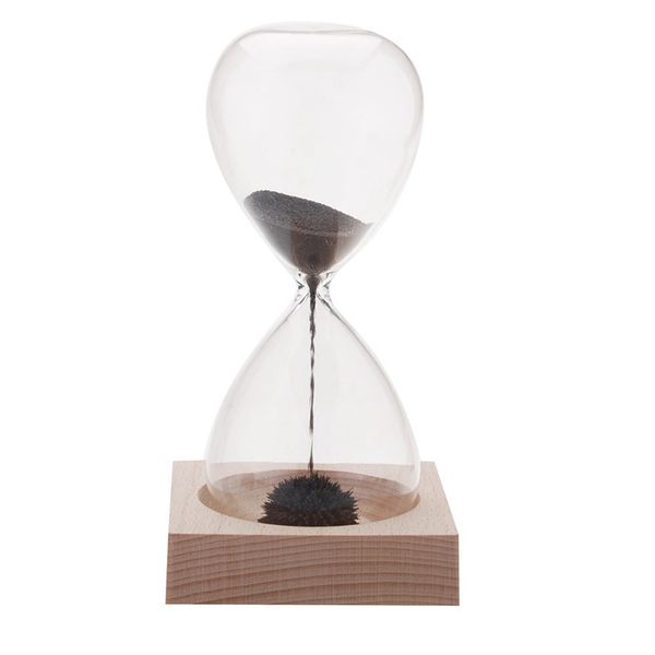 

1pcs magnet hourglass awaglass hand-blown sand timer deskdecoration magnetic hourglass black