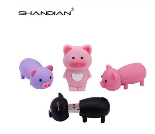 

ell pen drive cartoon pink pig pendrive 4gb 8gb 16gb 32gb 64gb usb flash drive usb 2.0 flash memory stick disk on key gift