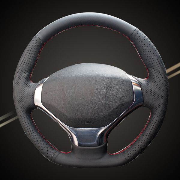 

auto braid on the steering wheel cover for 3008 2013-2020 accessories car-styling diy car braiding steering wheel covers