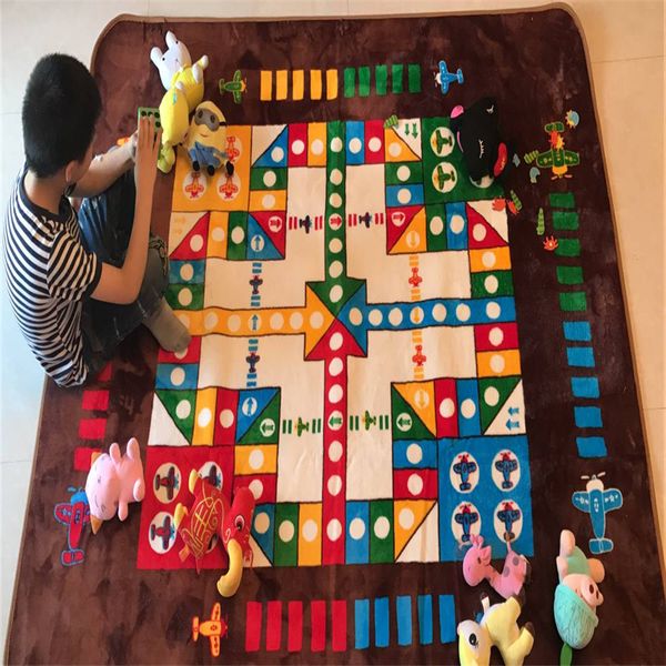

funny kids developing rug ludo pattern anti-slip activity carpet for living room 150x200cm large size child mat dice playmat