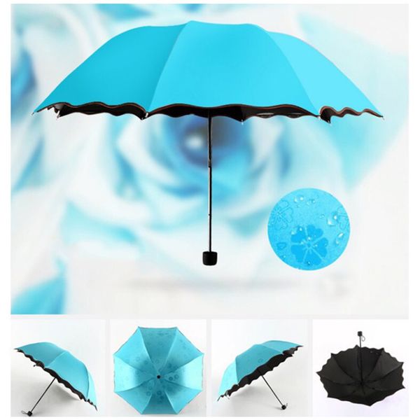 

rain umbrella ultraviolet-proof parasol folding umbrellas windproof sunscreen magic flower dome sun rain gear for women