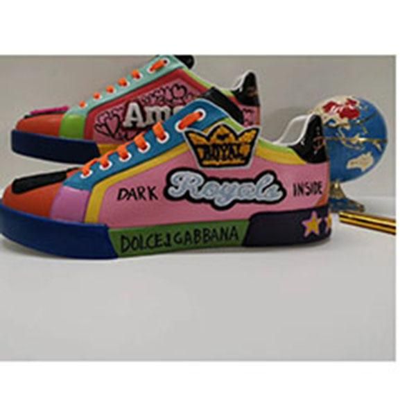 

2020h new men and women exquisite hand-painted lace-up casual sports shoes, high-quality fashion wild couple party shoes, size: 35-45 mn01, Black