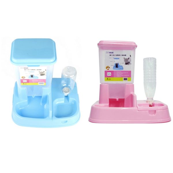 

dual port pet dog cats automatic feeder automatic water dispenser puppy drinking fountain dish bowl pet supplies