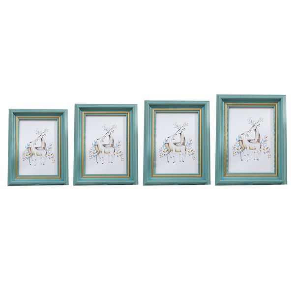 

4pcs 6/7/8/10\" plastic p frame light green picuture display frame wall arts