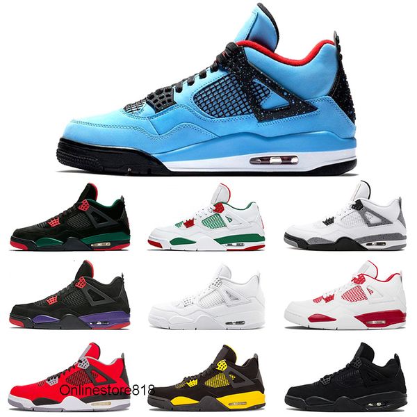

new arrival 4 4s men basketball shoes black white pizzeria cat cement raptors royalty pure money fire red bred blue mens sprots sneakers