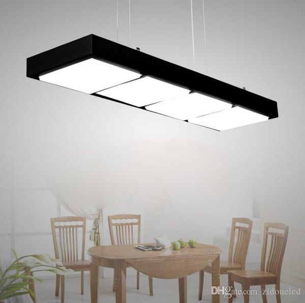 

modern acrylic office pendant lights lamp simple rectangle led lighting fixture for restaurant practical engineering indoor lamp
