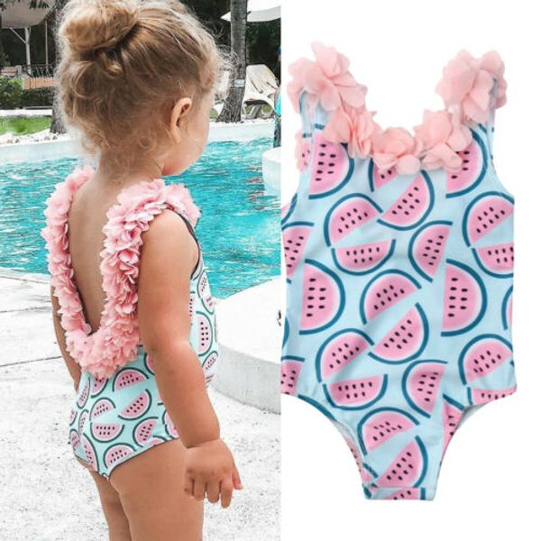 

6m-4t toddler baby girl watermelon bikini swimsuit swimwear bathing suit swimming summer clothes, White