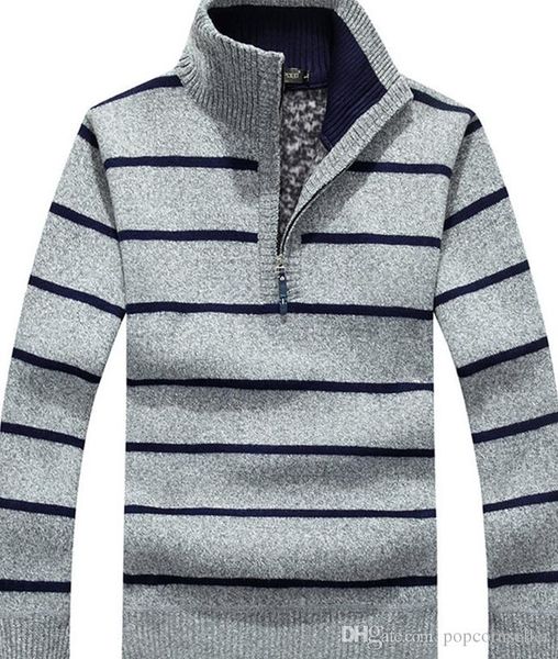 

mens fashion designer jackets loose and thick base knit outerwear velvet turtleneck and stripe gentlemen coats, Black