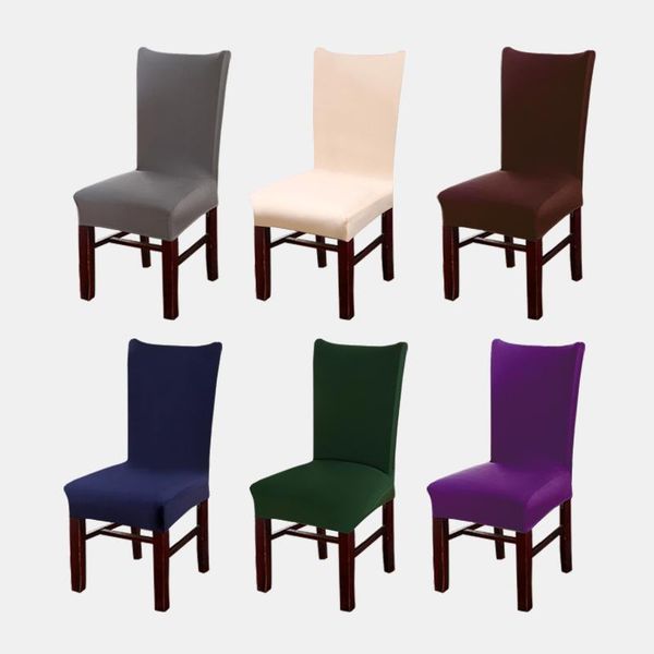 

solid grey color stretch chair cover spandex elasitc chair covers dining office seat cover for weddings removable