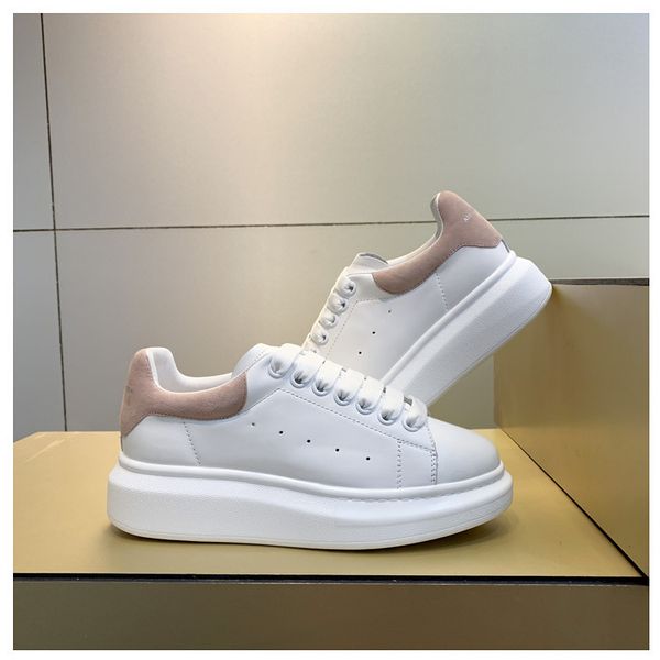 

new 2020 season designer shoe fashion luxury women shoes men's leather lace up platform sneakers white black casual shoes heighten 36~4