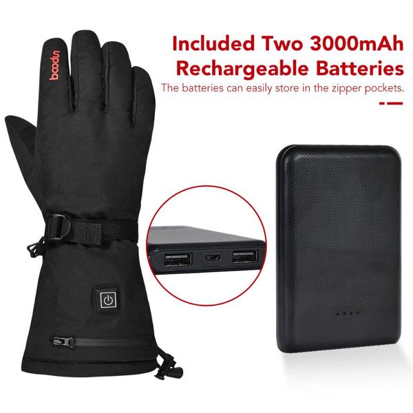 

3 levels temperature control heated gloves with rechargeable battery winter protector for climbing skiing hiking thermal gloves