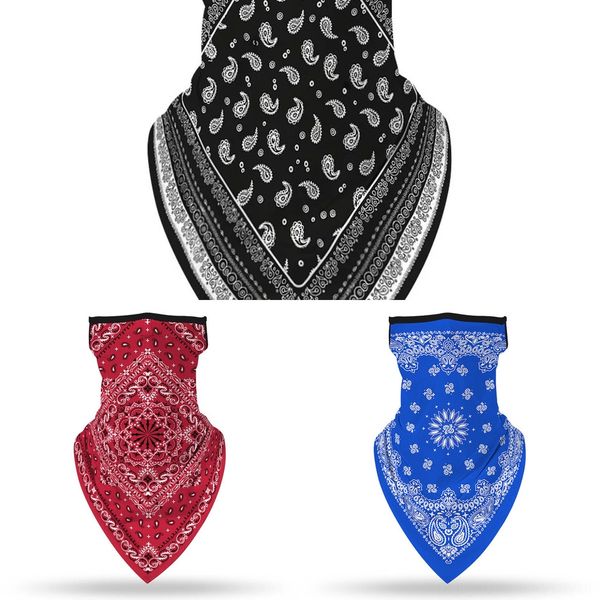 

jjlx3 shipping outdoor bicycle masks 3d digital cycling washable scarf mask scarf bandanas protective face headband replace, Black