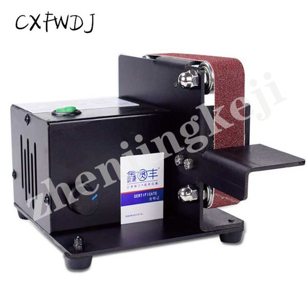 

30-795 small mini belt machine diy polishing machine sandpaper sharpening blade woodworking bench belt