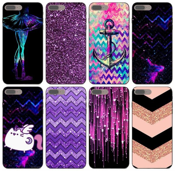 

tongtrade] purple sparkle glitter case for iphone 11 pro 8 7 6s 6 5s 5 x xs max galaxy a30 a40 a50 honor 8a 20s htc desire 626 custom case