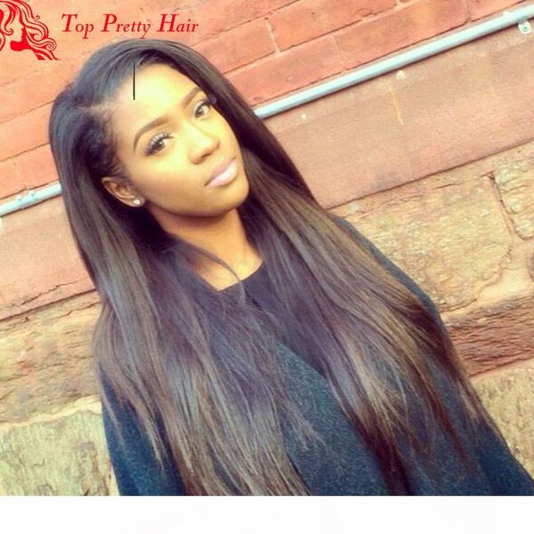 

human lace front wigs with baby hair natural looking black straight front lace wigs malaysian hair glueless china lace wig on sale, Black;brown