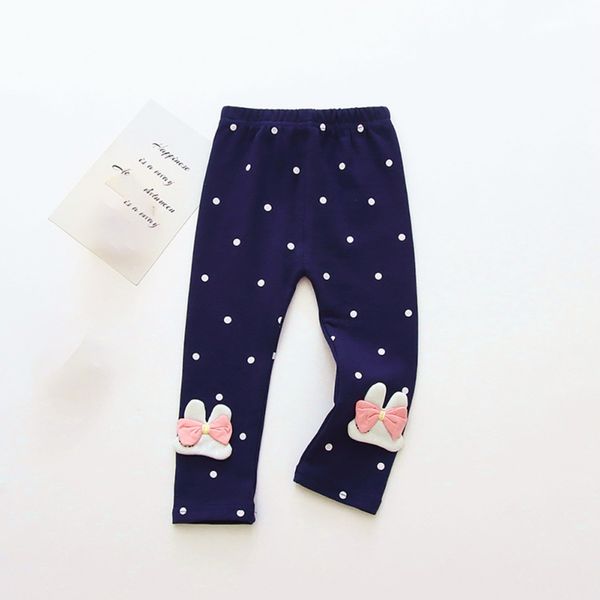 

new polka dot toddler baby girls leggings kids pants warm leggings girl bowknot stretchy pants trousers for 1-5y, Blue