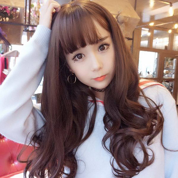 Rose Net Female Long Bangs Fake Bangs Air Bangs Fluffy Wig Big Wavy Wig Long Curly Hair Wholesale Human Hair Short Wigs Large Size Wigs From Hhh5555