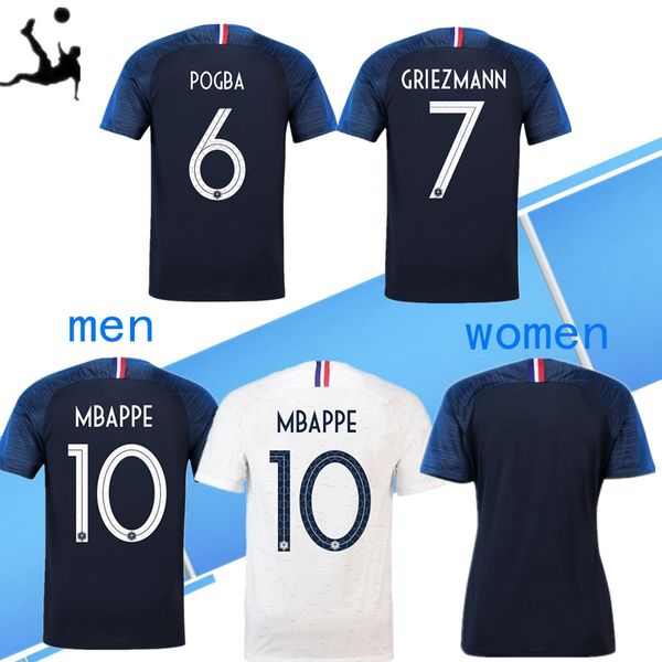 

2018 world cup griezmann mbappe 2 stars french soccer jersey pogba kante dembele varane matuidi france football shirts maillot de foot, Black;yellow