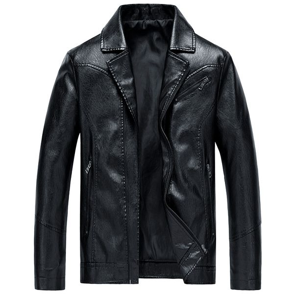 

new arrival autumn winter men's leather jackets male fashion casual slim fit motorcycle faux jacket pu jackets men, Black
