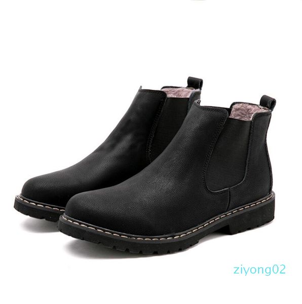 

plus size 38-45 winter mens designer shoes black leather footwear warm plush fur for men 8z-610 z02