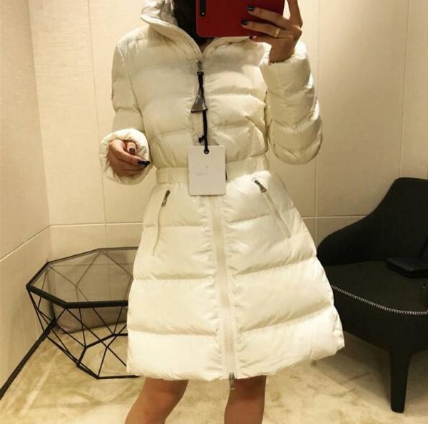 

new fashion m women long winter down jacket womens slim female coats thicken parka down coat clothing hooded parkas black white