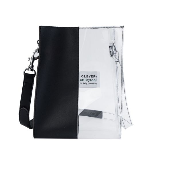 

women's transparent contrast color stitching handbag ladies fashion large capacity messenger bag crossbody bags bolsa de senhora