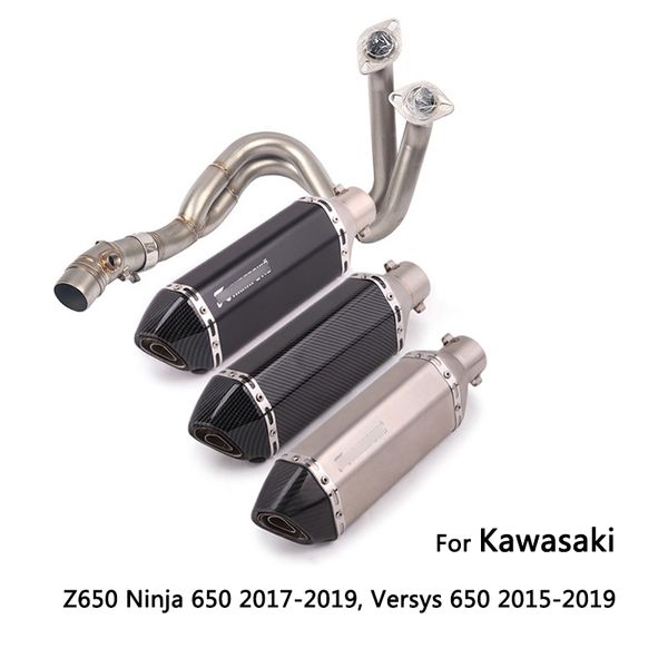 

full exhaust system for 2017-2019 z650 ninja 650 2015-2019 versys 650 motorcycle header slip on 51 mm muffler exhaust