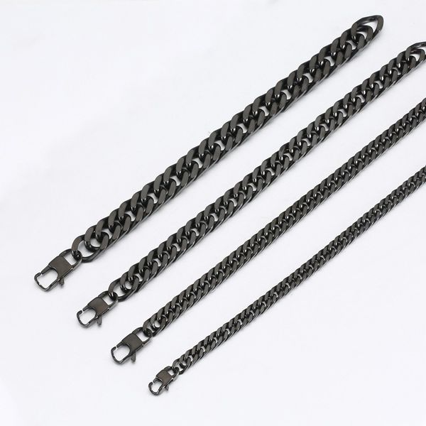 

mens black bracelets on hand stainless steel chain on hand hip hop charm bracelet link chain bracelet gift for men accessories