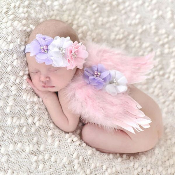 

new newborn baby wings+headband flower costume p pgraphy prop outfits, Red;brown