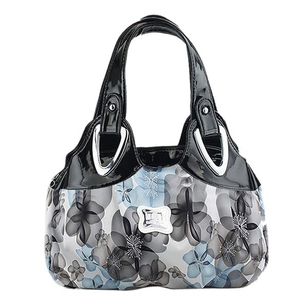 

fggs-fashion handbag women pu leather bag tote bag printing handbags satchel -dream safflower + white handstrap