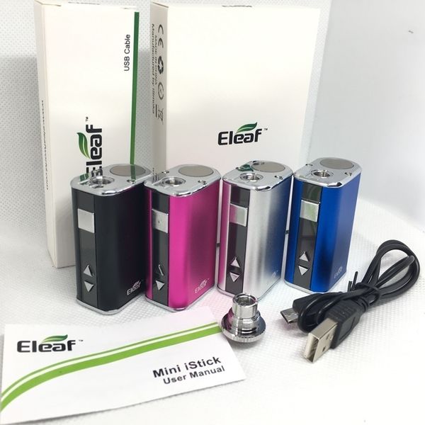 

Eleaf Mini istick 10W Battery 1050mAh Variable Voltage OLED Screen Vape box with USB Cable eGo adapter For 510 Thread E Cigarette atomizer