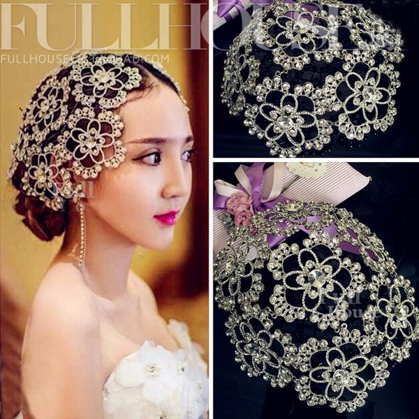 

sparkly rhinestones bridal wedding tiaras crown hair accessories hat design for wedding party crystals princess headpieces, Silver